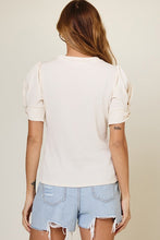 Load image into Gallery viewer, Puff-short Sleeve Ribbed Top