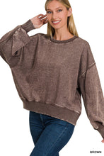 Load image into Gallery viewer, Acid Wash Fleece Oversized Pullover