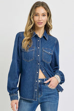 Load image into Gallery viewer, PREORDER Shirring Sleeve Relaxed Fit Button Down