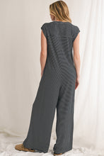 Load image into Gallery viewer, Striped Button Sleeveless Jumpsuit