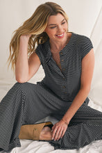 Load image into Gallery viewer, Striped Button Sleeveless Jumpsuit
