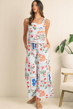Load image into Gallery viewer, Square Neck Tank & Wide Leg Pants Boho Floral Set