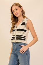 Load image into Gallery viewer, Stripe Crochet Sweater Tank