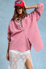 Load image into Gallery viewer, Oversized Gingham Button Down Shirt