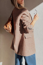 Load image into Gallery viewer, Houndstooth Lapel Collar Blazer