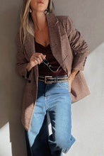 Load image into Gallery viewer, Houndstooth Lapel Collar Blazer