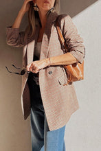 Load image into Gallery viewer, Houndstooth Lapel Collar Blazer
