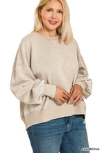 Load image into Gallery viewer, Plus Acid Wash Fleece Oversized Pullover