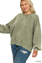 Load image into Gallery viewer, Plus Acid Wash Fleece Oversized Pullover
