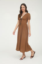 Load image into Gallery viewer, Contrast Lace Trim Back Tie Short Sleeve