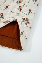 Load image into Gallery viewer, Floral Print Zip Up Quilted Vest