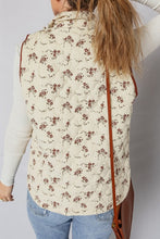 Load image into Gallery viewer, Floral Print Zip Up Quilted Vest