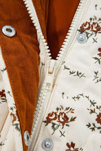 Load image into Gallery viewer, Floral Print Zip Up Quilted Vest