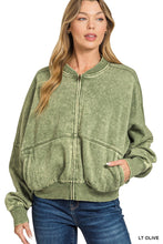 Load image into Gallery viewer, Acid Washed Fleece Jacket