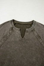 Load image into Gallery viewer, Lace Applique Mineral Wash Baggy Sweatshirt