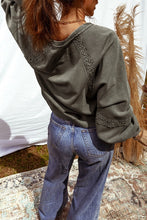 Load image into Gallery viewer, Lace Applique Mineral Wash Baggy Sweatshirt