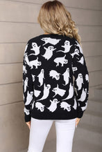 Load image into Gallery viewer, Halloween Ghost Allover Drop Shoulder Sweater