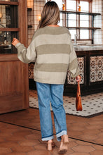 Load image into Gallery viewer, Striped Color Block Knit Bow Sweater Car