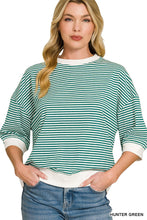 Load image into Gallery viewer, Striped Contrast Trim Rib Banded Top