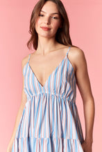 Load image into Gallery viewer, Multi Stripe Bow Tie Dressy Romper