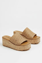 Load image into Gallery viewer, Braided Artisan Cork Platform Slide Sandal