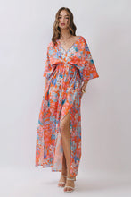 Load image into Gallery viewer, Floral V Neck Empire Waist Maxi Dress