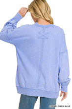 Load image into Gallery viewer, F/terry Acid Wash Raw Edge Front Pocket