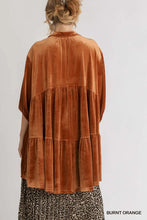 Load image into Gallery viewer, Button Down Velvet Tunic Dress