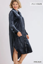 Load image into Gallery viewer, PLUS Velvet Long Sleeve Collar Button Do