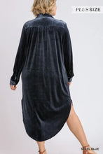Load image into Gallery viewer, PLUS Velvet Long Sleeve Collar Button Do