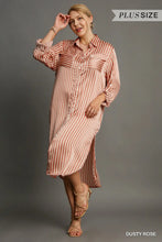 Load image into Gallery viewer, Stripped Collared Button Down Midi Dress