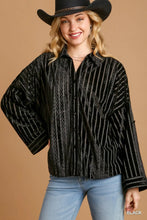 Load image into Gallery viewer, Metallic Textured Velvet Button Down