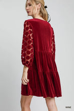 Load image into Gallery viewer, Tiered Velvet Mini Dress