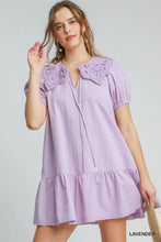Load image into Gallery viewer, Embroidered Collar Mini Dress