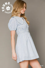 Load image into Gallery viewer, Striped Smocked Mini Dress with Oversize