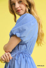 Load image into Gallery viewer, Textured Front Puff Sleeve Mini Dress