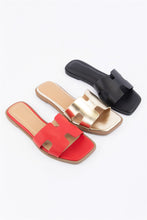 Load image into Gallery viewer, Wide Strap Slide Sandals Minimal Flat