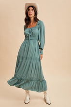 Load image into Gallery viewer, Gathered Square Neck Maxi Dress