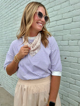 Load image into Gallery viewer, Striped Contrast Trim Rib Banded Top