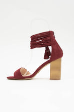 Load image into Gallery viewer, Tassel Wrap Ankle Strap Block Heel Sanda