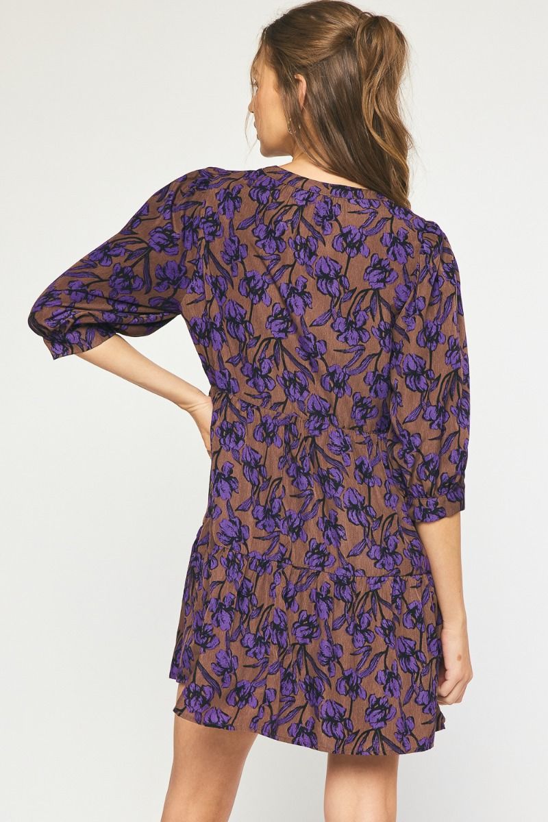 Floral tiered v neck dress Dreams Boutique, LLC