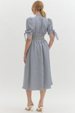 Load image into Gallery viewer, Zip front Pin Stripe Midi Dress