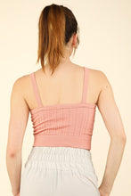 Load image into Gallery viewer, Cable Ribbed Fitted Crop Tank Top
