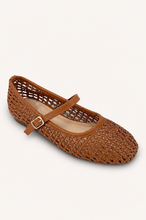 Load image into Gallery viewer, Mary Jane Woven Mesh Flat
