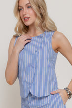 Load image into Gallery viewer, Sleeveless Stripe Poplin Vest Top
