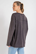 Load image into Gallery viewer, MINERAL WASHED ROUND NECKLINE LONG SLEEVE
