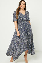 Load image into Gallery viewer, Plus Floral Ruched Waist Maxi Dress
