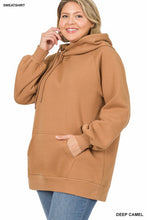 Load image into Gallery viewer, PLUS SIDE TIE HOODIE LONGLINE SWEATSHIRT
