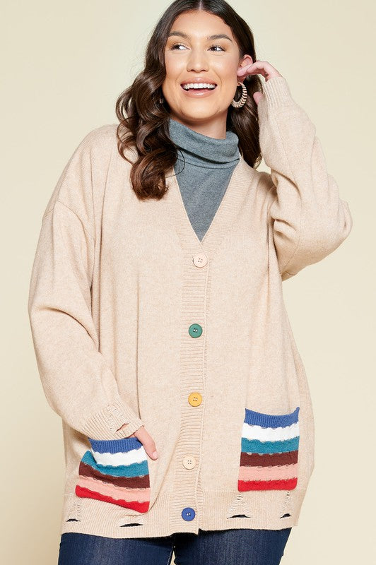 PLUS Multi-color Pocket Distressed Solid
