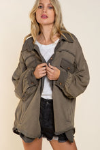 Load image into Gallery viewer, French Terry Shacket with Reverse Hem

